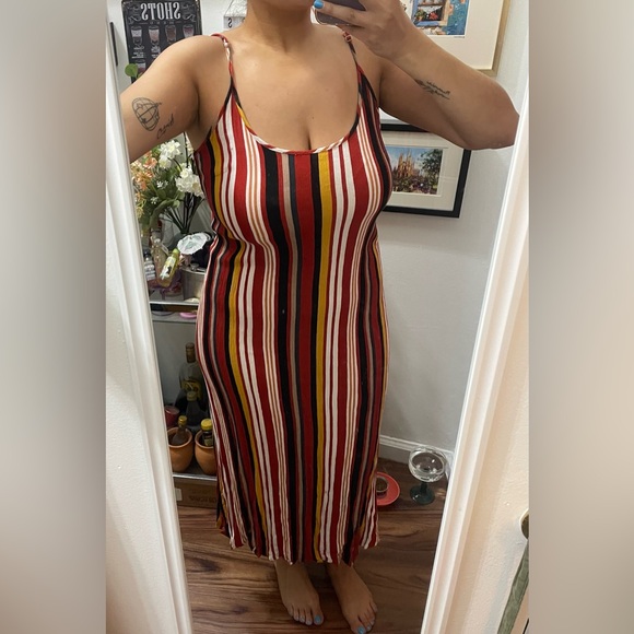 Funky Striped Midi Dress - Picture 2 of 5